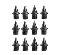 Fenteer 12 Piezas Clavos para Zapatos de Atletismo Puntas de Recambio Piramidales Aleación de Carbono Y Aluminio Ultraleves Adecuado Country Carrer, NEGRO