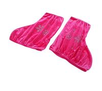 Fenteer 2 Fundas Protectoras para Botas de Patinaje sobre Hielo, Figura O Ruedas con Imagen de Nieve, Color Rojo Rosado, Y Negro, Rosa