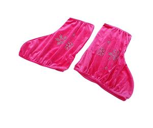Fenteer 2 Fundas Protectoras para Botas de Patinaje sobre Hielo, Figura O Ruedas con Imagen de Nieve, Color Rojo Rosado, Y Negro, Rosa