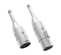 Fenteer 2 Piezas Adaptador de Micrófono XLR a 6.35mm Compatible con Guitarras Convertidor de Cable para Instrumentos de Metal Y PP Adecuado para Ingenieros de