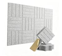 Fenteer 20 paneles acústicos insonorizados para paredes, versátiles y fáciles instalar para la reducción ruido en estudios grabación, Gris Claro