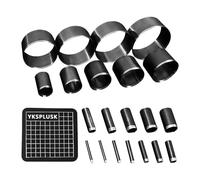 Fenteer 21 Piezas Troqueles de Corte Circulares Herramienta Sacabocados Juego de Punzones Kit de Perforadoras de Acero Aleado para Marroquinería Y Bricolaje