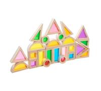 Fenteer 24 Bloques Apilables de Colores Y Formas para Aprendizaje Temprano, Educación, Percepción Visual Colorida, Bloques de Madera, Juguete Sensori
