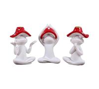 Fenteer 3 estatuas de Ranas en meditación, figuritas de Ranas en Miniatura, Figuras de Mesa, Centro de Mesa, Juego de decoración de para Armario,