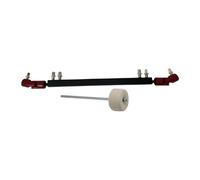 Fenteer 3 Piezas Barra de Conexión para Pedal de Batería de Enlace Profesional Eje Metálico con Dos Mazos Acabado Pulido Suave Adecuado para Práctica Y, Negro Rojo