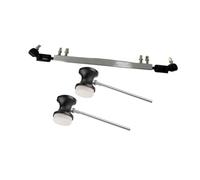 Fenteer 3 Piezas Eje de Transmisión para Doble Pedal Conector de Articulación Varilla de Enlace Y Mazo de Batería con Superficie Pulida Sin Rebabas Ni Bordes, Eje Negro Plateado