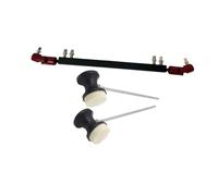 Fenteer 3 Piezas Eje de Transmisión para Doble Pedal Conector de Articulación Varilla de Enlace Y Mazo de Batería con Superficie Pulida Sin Rebabas Ni Bordes, Eje Rojo Negro