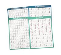 Fenteer 4 Pósteres de Matemáticas, Tableros de Práctica Reutilizables para Aprendizaje en Casa, para Principiantes, Borrables, Material Didáctico, Tablas de, Suma Y Resta