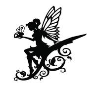 Fenteer Arte de Metal artístico Estatua de Silueta de Hadas para jardín al Aire Libre césped árbol decoración de la Pared