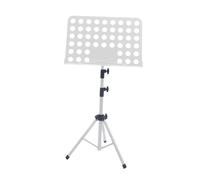 Fenteer Atril plegable de fácil instalación, bandeja inclinable, soporte estable para libros, altura ajustable para banda, interpretación instrumental, Blanco