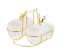 Fenteer Bandeja de Servir Dividida, Práctica, a Prueba de Polvo, Resistente, para Frutas Y Aperitivos, con Tapa, Ideal para El Hogar, La Cocina Y Fiestas, Claro, Individual