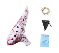 Fenteer Bolsa de Cuello para Ocarina, Piccolo de Moda con Cancionero para Niños, Flor Roja