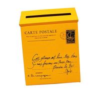 Fenteer Buzón de Correo Montado en Pared Buzón de Correo Exterior Buzón de Correos Jardín Galvanizado Decoración para Exteriores - Amarillo