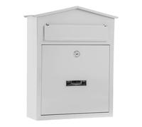 Fenteer Buzón de pared con cerradura, fácil de instalar, ideal para decoración del hogar. Buzón moderno para exterior en entrada de su casa, Blanco