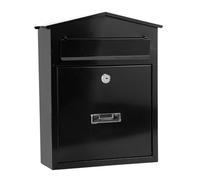 Fenteer Buzón de pared con cerradura, fácil de instalar, ideal para decoración del hogar. Buzón moderno para exterior en entrada de su casa, Negro