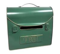 Fenteer Buzón de pared estilo maletín vintage, buzón decorativo para el hogar, de metal, fácil de instalar, ideal para exteriores, Verde