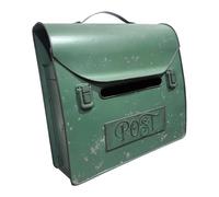 Fenteer Buzón de pared tipo maletín, fácil de instalar, práctico, verde de calidad, buzón decorativo vintage para jardín, exterior