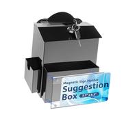 Fenteer Buzón de sugerencias con de llave, montado en pared, transparente, para depositar papeletas de, con ranura, para propinas, ideal