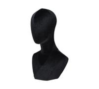 Fenteer Cabeza de maniquí Busto de hombro Modelo de cabeza de maniquí Exhibición de joyería de maniquí profesional para boutique Centro comercial, Negro