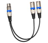 Fenteer Cable divisor XLR, adaptador de audio, 1 hembra a 2, cable de conexión en Y de 3 pines para micrófono, Azul