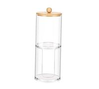 Fenteer Caja de Almacenamiento de Bastoncillos de Algodón, Recipiente de Ahorro Recargable de Doble Capa para Bolas de Algodón