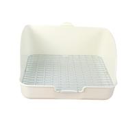 Fenteer Caja de Arena para Jaula, Inodoro, Cama, Bacinilla, Bandeja de Arena para Animales Pequeños, Orinal, Entrenador para Chinchillas, Conejos Y, Blanco