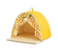 Fenteer Casa de Carpas de Mascotas String Summer Sofá Nido Lingno Lindo No Slip Bottom Kittens Bed Soft Bed para Perros y Gatos, Naranja, 50cmx50cmx40cm