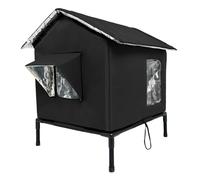 Fenteer Caseta para Gatos con y Puerta, Suministros Exteriores, Adorno para Cachorros y Gatitos, Juego de Invierno en Interiores, M