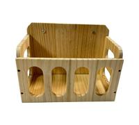 Fenteer Comedero Colgante de Madera para Conejos, comedero Colgante para Animales pequeños, dispensador de Hierba de Madera para Hurones, hámsteres y erizos.