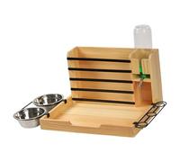 Fenteer Comedero de de Madera para Conejos, Dispensador de Comida para Conejos Y Mascotas Pequeñas.