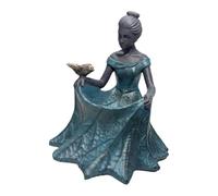 Fenteer Comedero para pájaros Angel Curtsy, Estatua de Hada para jardín al Libre, comedero con Cuenco de Agua para atraer pájaros.