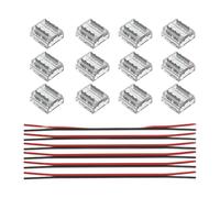 Fenteer Conectores de 12 piezas con 6 alambres de extensión kit para 2 pines de 0.39 pulgadas de tiras de luz