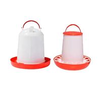 Fenteer Conjunto de Comedero Y Bebedero para Pollos, Dispensador Automático de Agua Y Comida para Pollos, Cubo para Alimentar Y Beber Aves de, 23x20cm 25x26cm