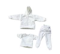 Fenteer Conjunto Sudadera 3 Piezas a Escala 1/12, Ropa Deportiva, Prendas en Miniatura para Figuras muñecas 6 Pulgadas, Accesorios para el Cuerpo, Blanco