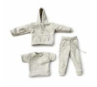 Fenteer Conjunto Sudadera 3 Piezas a Escala 1/12, Ropa Deportiva, Prendas en Miniatura para Figuras muñecas 6 Pulgadas, Accesorios para el Cuerpo, Gris Claro