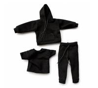 Fenteer Conjunto Sudadera 3 Piezas a Escala 1/12, Ropa Deportiva, Prendas en Miniatura para Figuras muñecas 6 Pulgadas, Accesorios para el Cuerpo, Negro