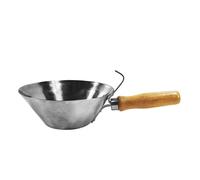 Fenteer Cuchara de acero inoxidable para azulejos con mango de madera, cucharón para agua, cuchara para agua, herramienta para paneles de yeso, estuco,
