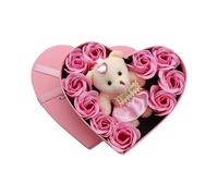 Fenteer de Jabón, Muñeca de Oso de Flores de Jabón, Jabón de Baño Perfumado, Pétalos de, Flor Artificial para El Día de San Valentín, Rosa, Individual