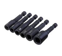 Fenteer de vaso para de roscar de acero aleado con vástago hexagonal de 1/4", accesorios para destornilladores neumáticos, 6 Uds.