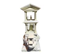 Fenteer Decoración de con Arquitectura Romana, decoración de Resina para paisajismo, Figura, Escultura, Creativa, Adorno para pecera