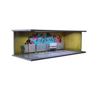 Fenteer Diorama de Modelo de estacionamiento, Escena de construcción en Miniatura a Escala 1/64 con luz, Adorno de Mesa Coleccionable para coleccionistas, Patrón de Grafiti