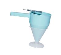 Fenteer Dispensador de con Soporte, Herramienta de Cocina, Embudo Dispensador, Herramientas para Hacer Bolas de Pulpo, Postres, Takoyaki, para Waffl, Azul, tal como se describe