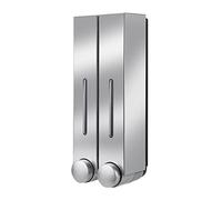 Fenteer Dispensador de jabón Bomba Botellas loción Manual dispensador de Gel líquido Soporte de Pared para Cocina Baño - Doble de Plata