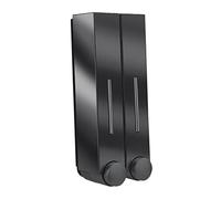 Fenteer Dispensador de jabón Bomba Botellas loción Manual dispensador de Gel líquido Soporte de Pared para Cocina Baño - Negro Doble