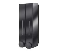Fenteer Dispensador de jabón Bomba Botellas loción Manual dispensador de Gel líquido Soporte de Pared para Cocina Baño - Negro Doble