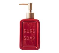 Fenteer Dispensador de Jabón Botella para Hidratante Cerámica Recargable Sin Filtraciones Capacidad 475ml Adecuado para Baño Dormitorio Oficina Hotel, Rojo