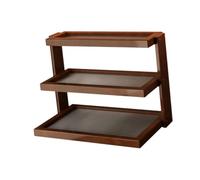 Fenteer Estante Organizador de Escritorio, portavasos, versátil, Vintage, de 3 Niveles, para Figuras, Cupcakes, Armario de casa, salón de té