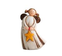 Fenteer Estatua de ángel de Resina, Figura de ángel, colección de artesanías de Granja, Escultura de niña, Adorno de Escritorio para estantería de Hotel, Estrella, L