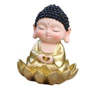 Fenteer Estatua de Buda de Resina, Figura Ornamental para meditación, colección de artesanías, Escultura de Buda Sentado, Adorno de Mesa para Estante.