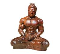 Fenteer Estatua de Buda para decoración del hogar, Escultura Budista Robusta Hecha a Mano, Adorno de Buda para Oficina, Exteriores e Interiores, Ebony S